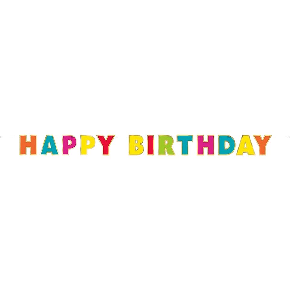 Banner Happy Birthday Flerfärgad från Unique Party