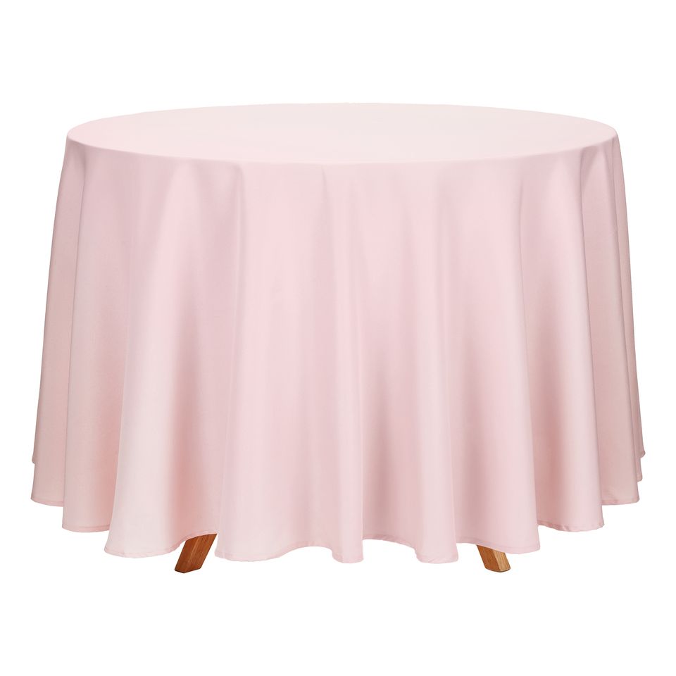 Bordsduk i Tyg Rund Dusty Pink från PartyDeco