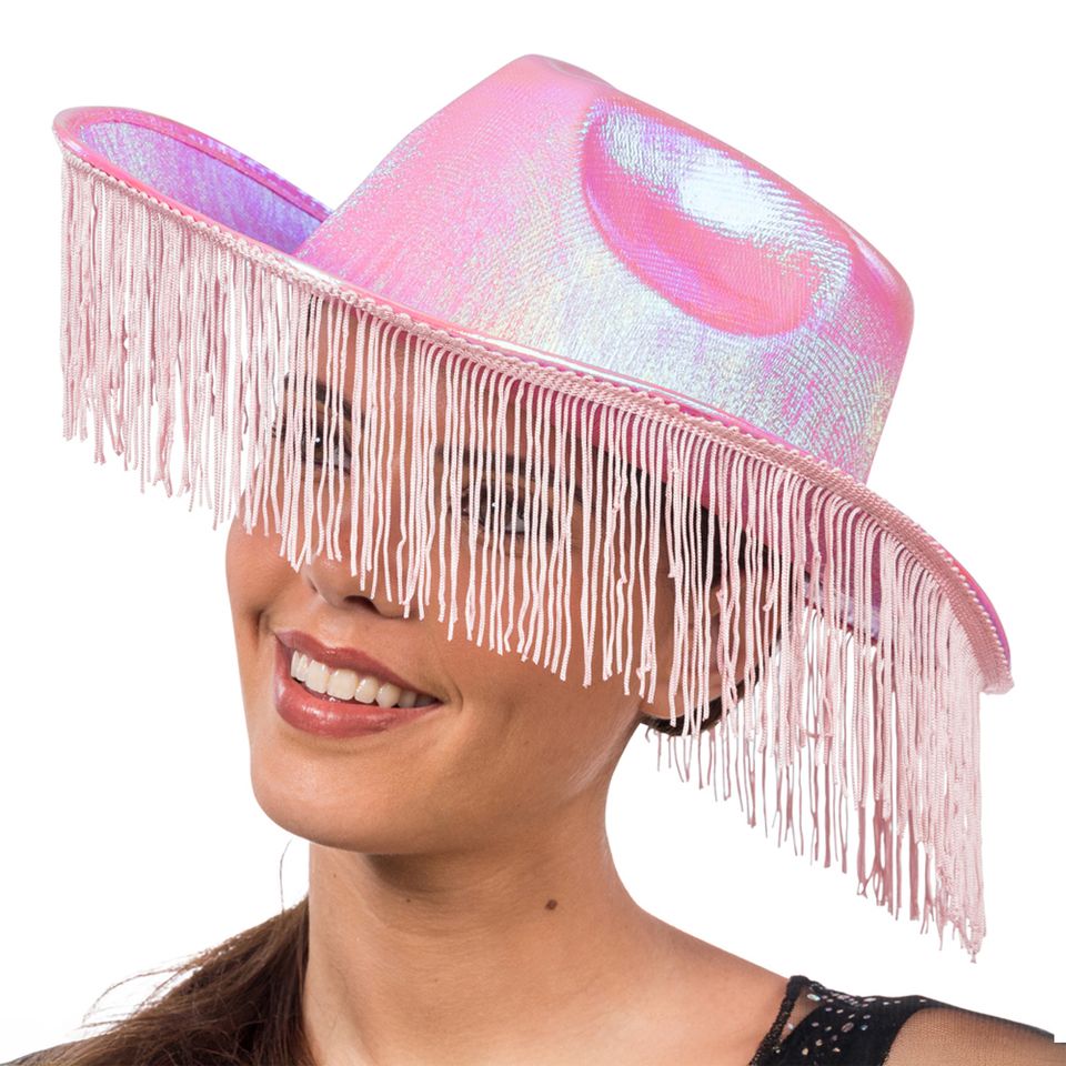 Cowboyhatt Rosa Skimrande med Fransar från CHAKS