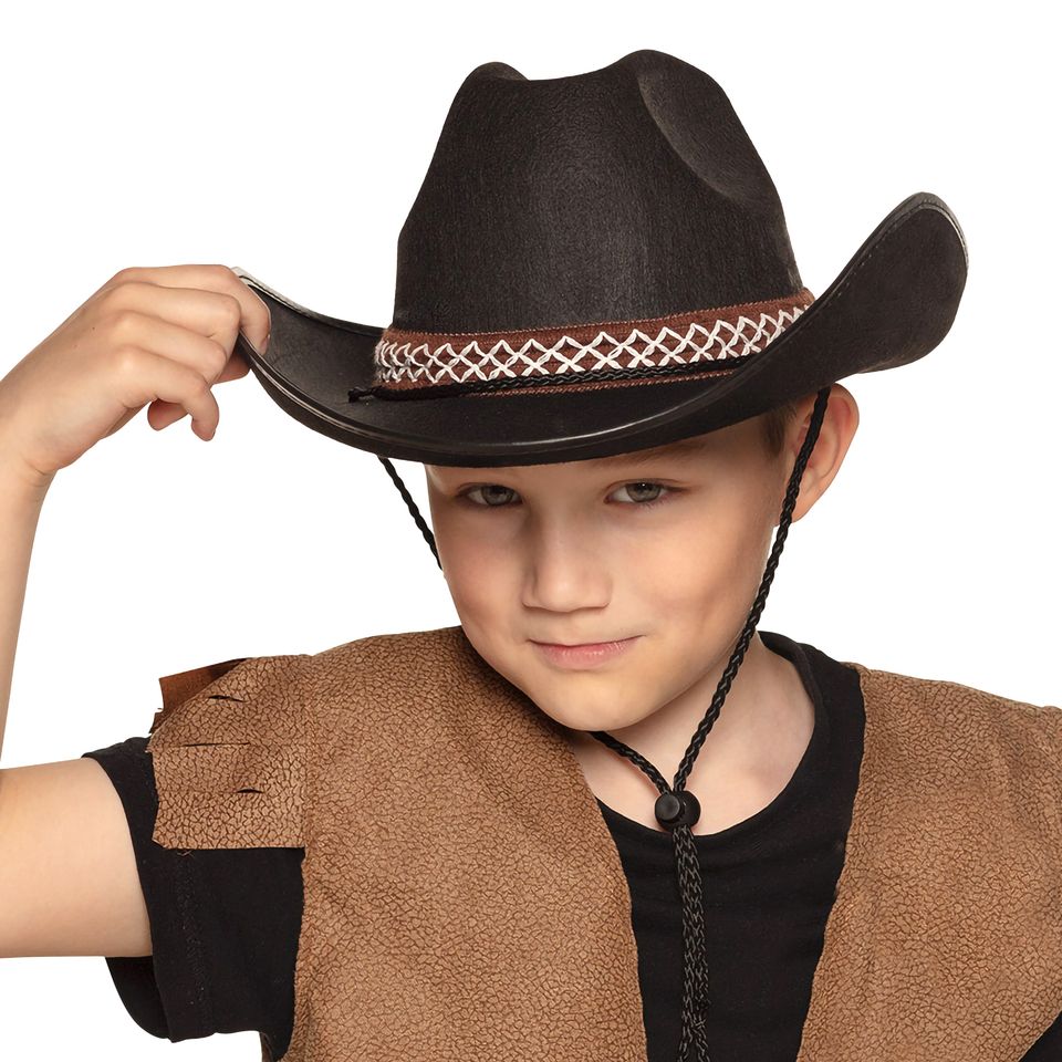 Cowboyhatt Svart för Barn från Boland Party Partners