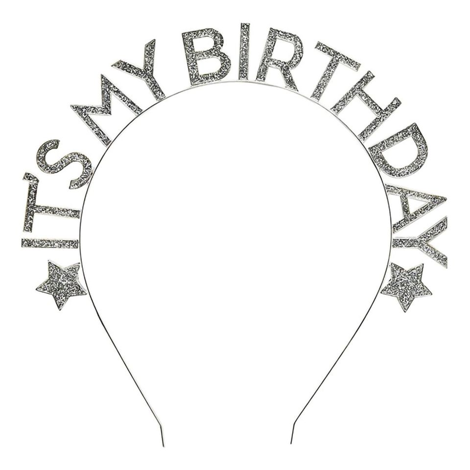 Diadem It's My Birthday Silver i Metall från Club Green / Hootyballoon