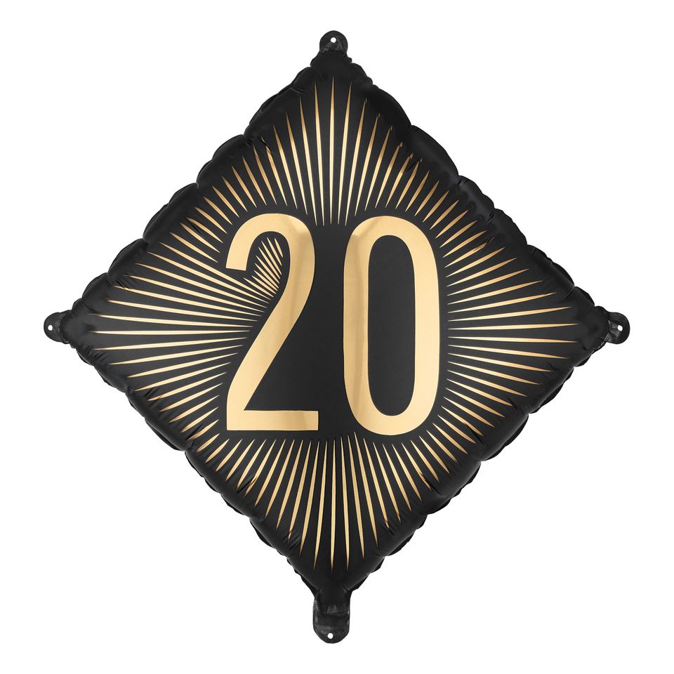 Folieballong 20 Svart/Guld från PartyDeco