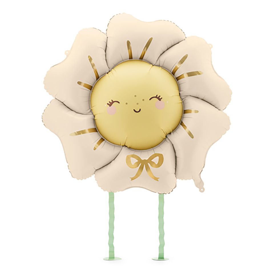 Folieballong Blomma med Ben Beige från PartyDeco