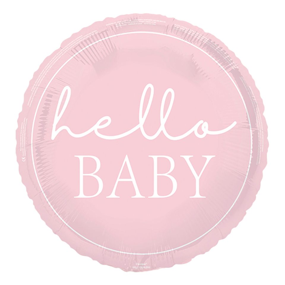 Folieballong Hello Baby Rosa från Unique Party