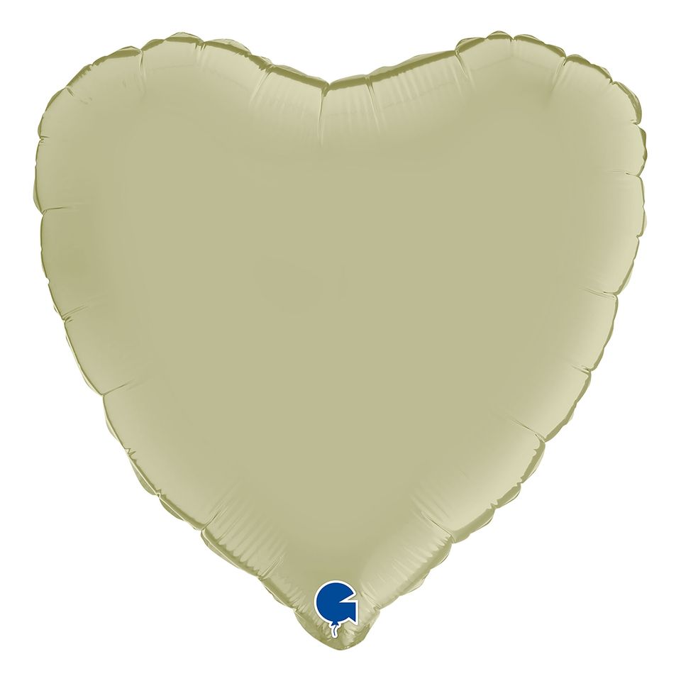Folieballong Hjärta Satin Olive Green från Ballongkungen