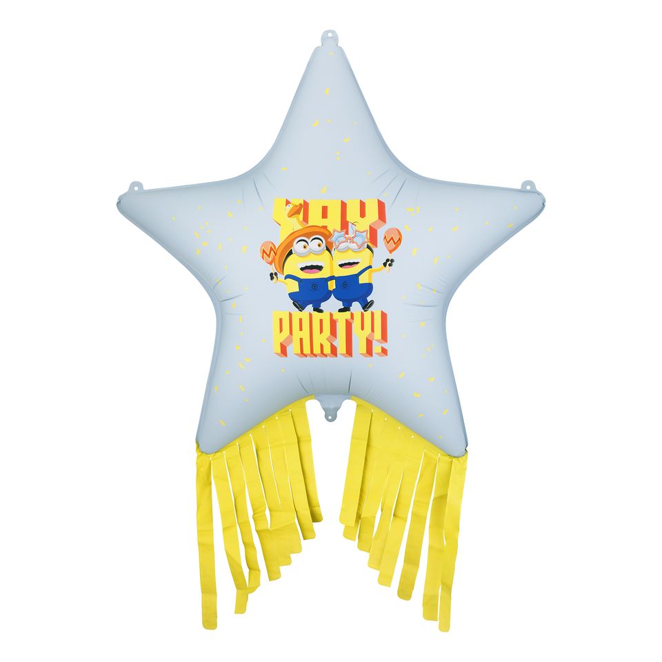 Folieballong Minions Stjärna med Tassles från PartyDeco
