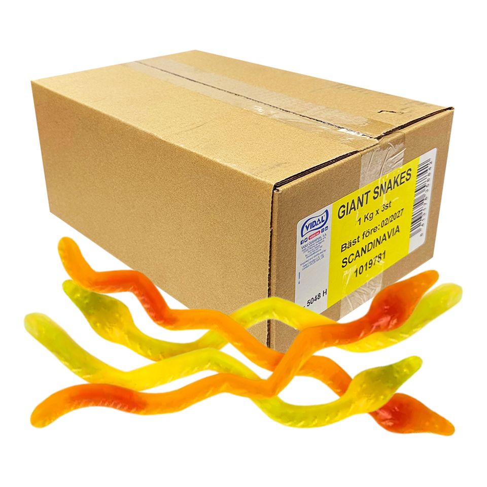 Giant Snakes Storpack - 3 kg från ERT Godis Bulk