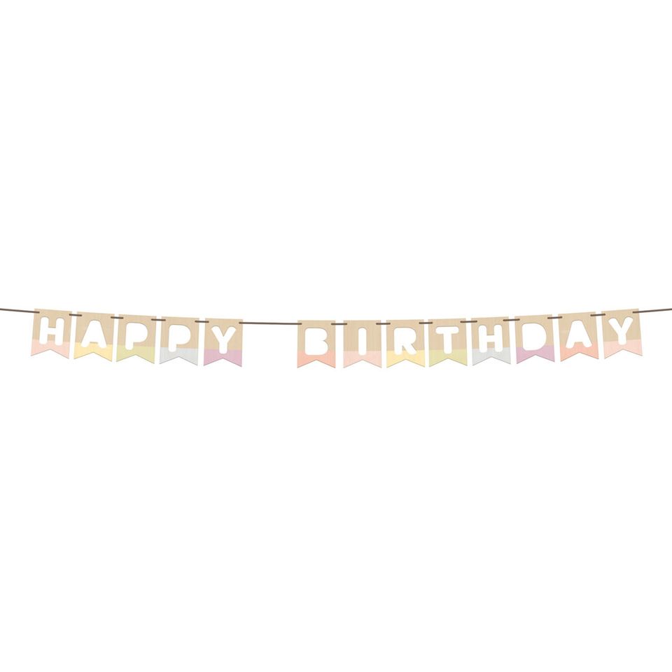 Girlang Happy Birthday Dreamy Pastel i Trä från Folat