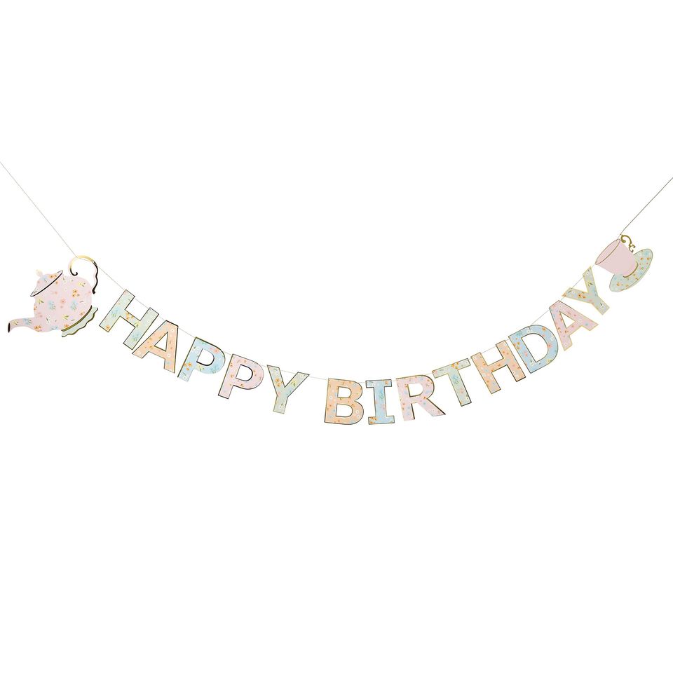 Girlang Happy Birthday Tea Party från Club Green / Hootyballoon