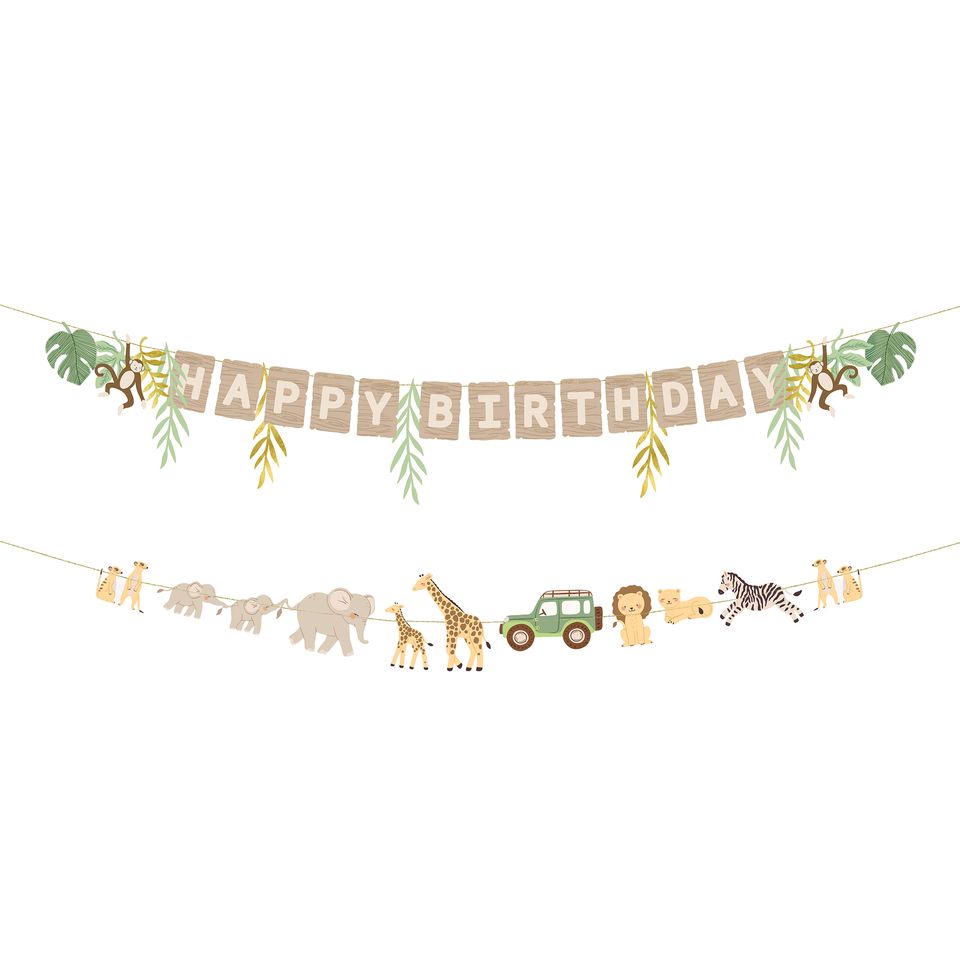 Girlanger Happy Birthday Safari Party från PartyDeco