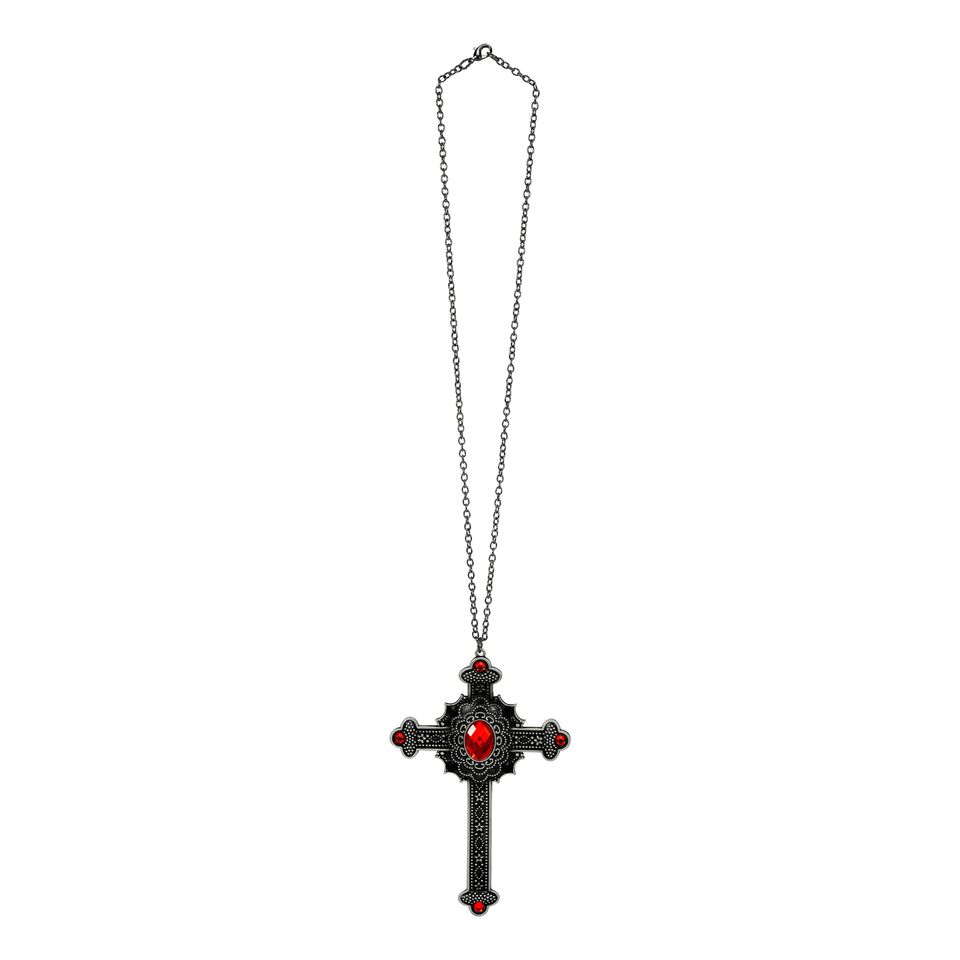 Halsband Kors med Röd Sten från Widmann