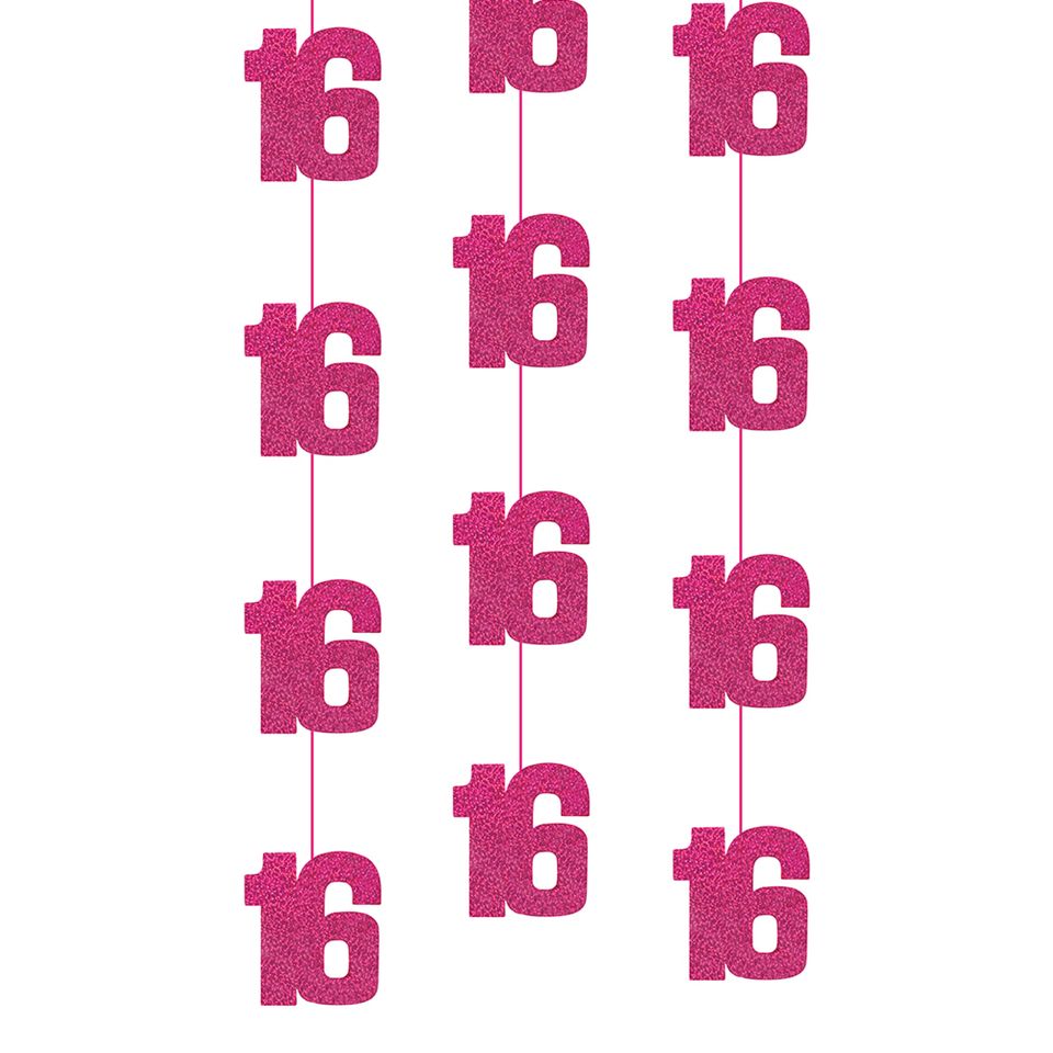 Hängande Dekorationer 16 Rosa - 6-pack från Unique Party