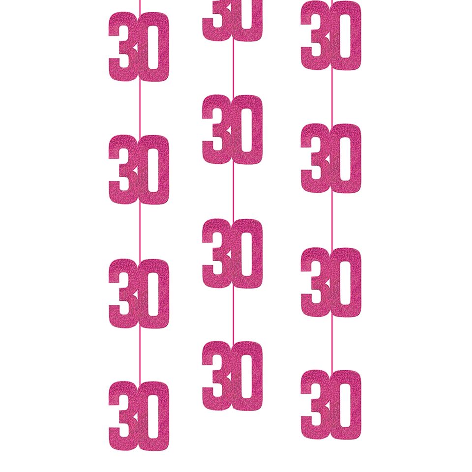 Hängande Dekorationer 30 Rosa - 6-pack från Unique Party