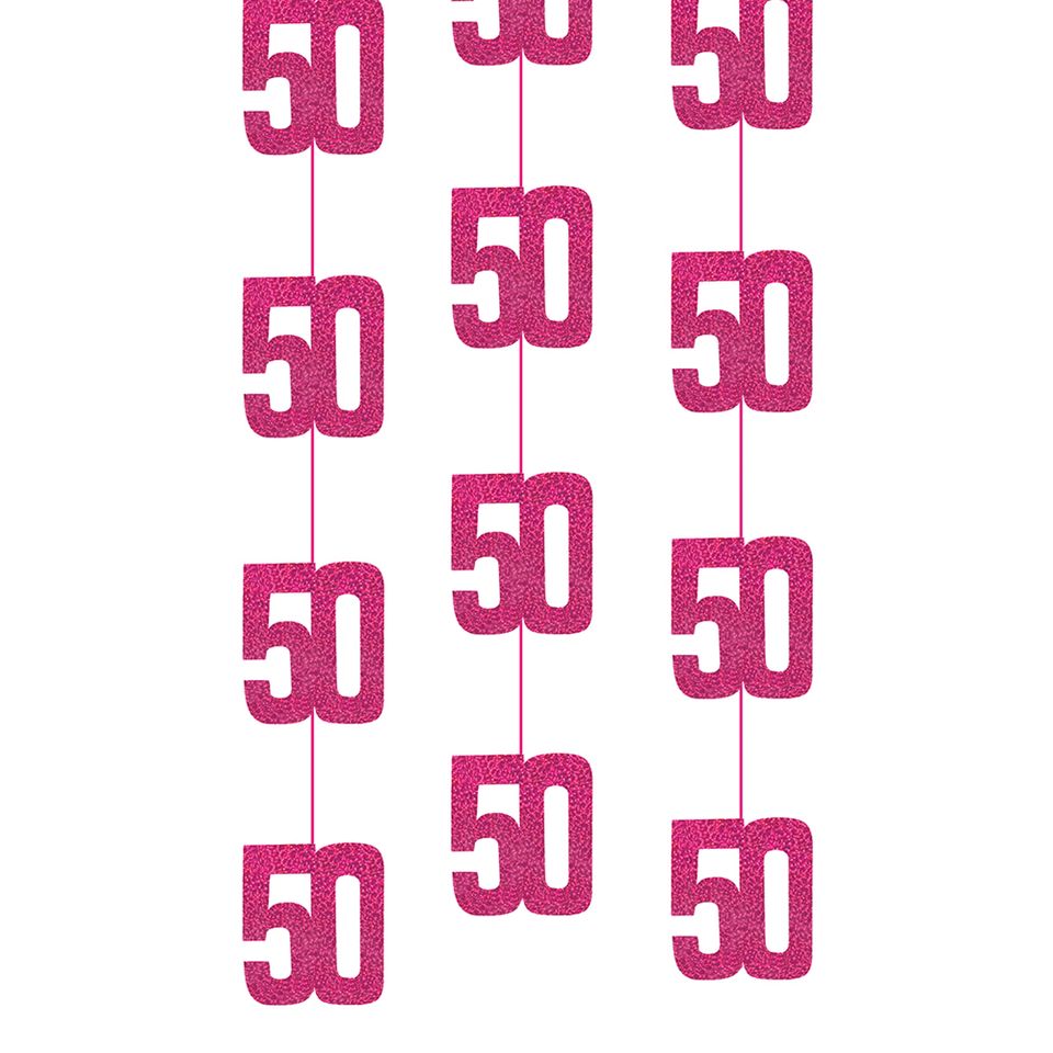 Hängande Dekorationer 50 Rosa - 6-pack från Unique Party