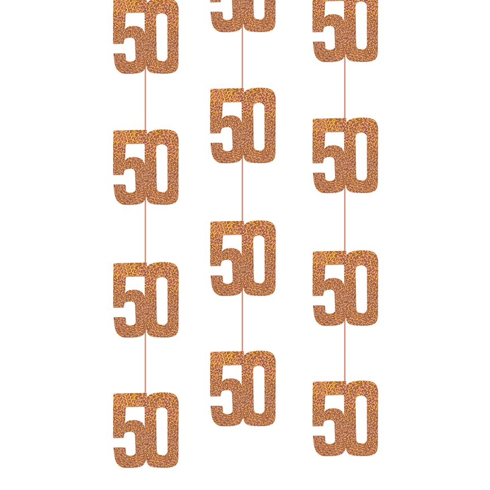 Hängande Dekorationer 50 Roséguld - 6-pack från Unique Party