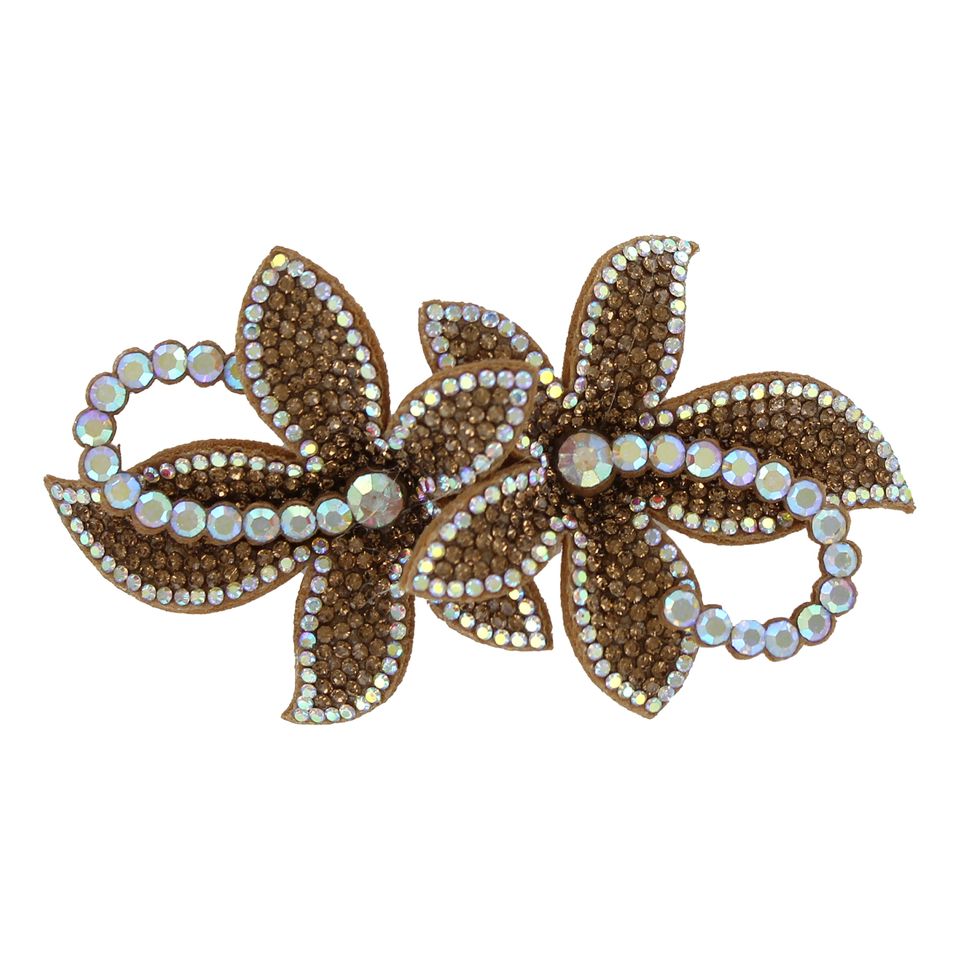 Hårspänne Blommor med Strass Guld Deluxe från Thetru B.V.