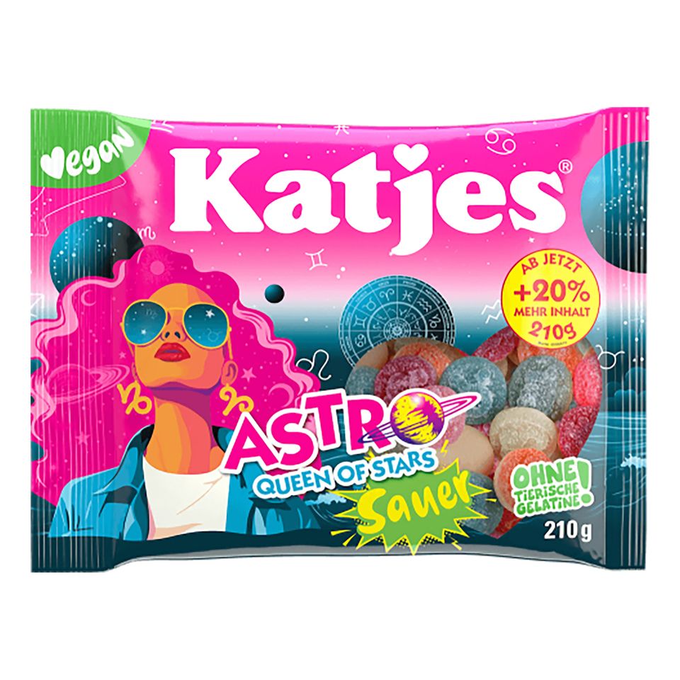 Katjes Astro Queen of Stars Sur - 210 g från Coopers Candy