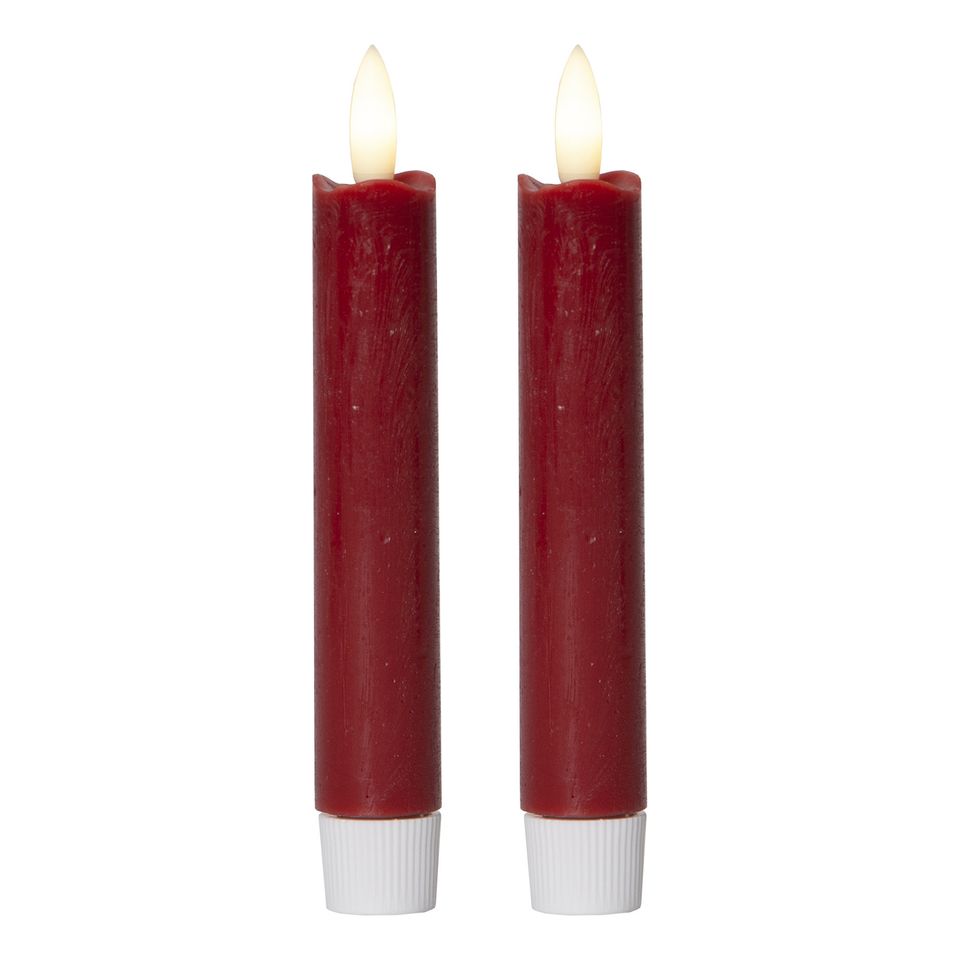 LED Antikljus Korta Rustic Röd - 2-pack från Star Trading