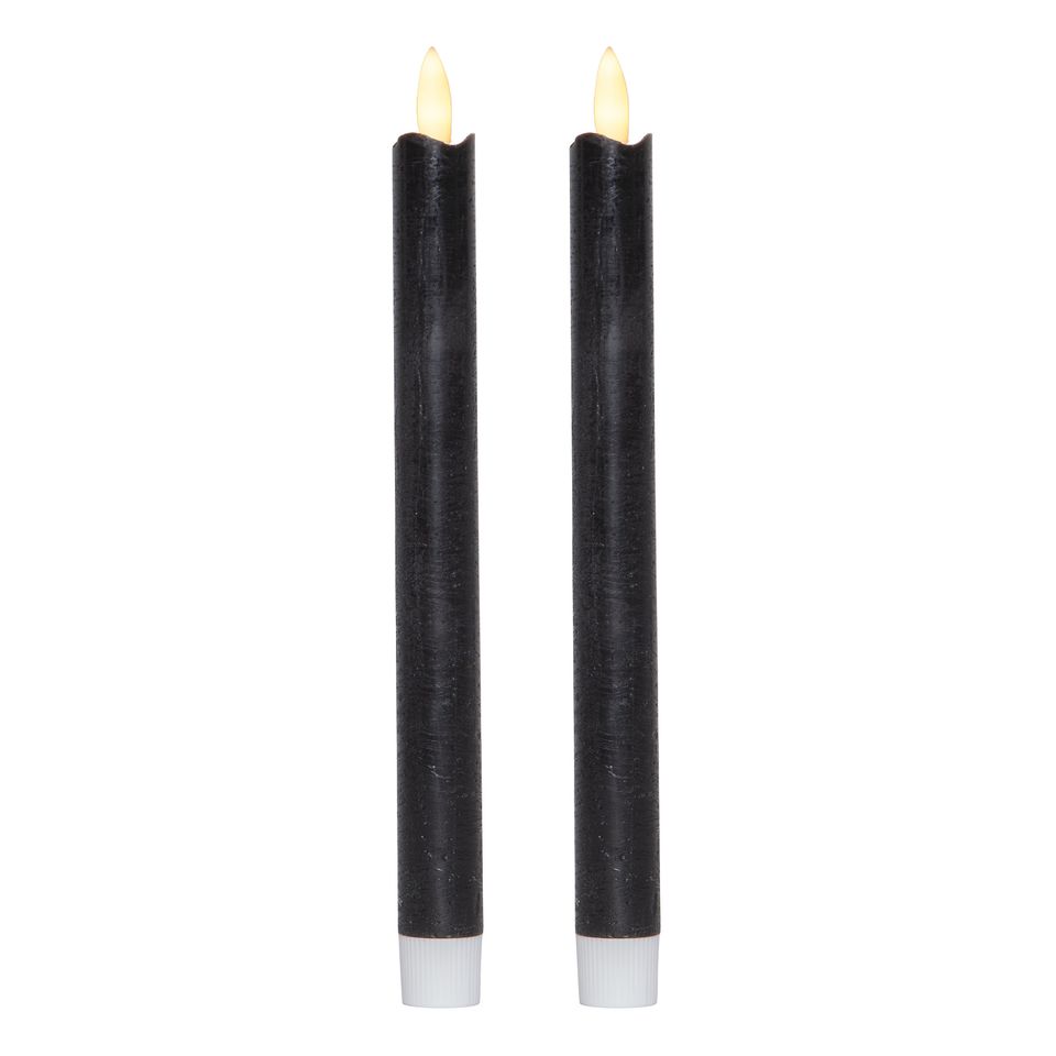 LED Antikljus Långa Rustic Svart - 2-pack från Star Trading