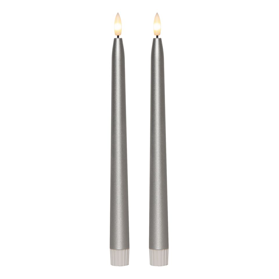 LED Antikljus Metallic Silver - 2-pack från Star Trading