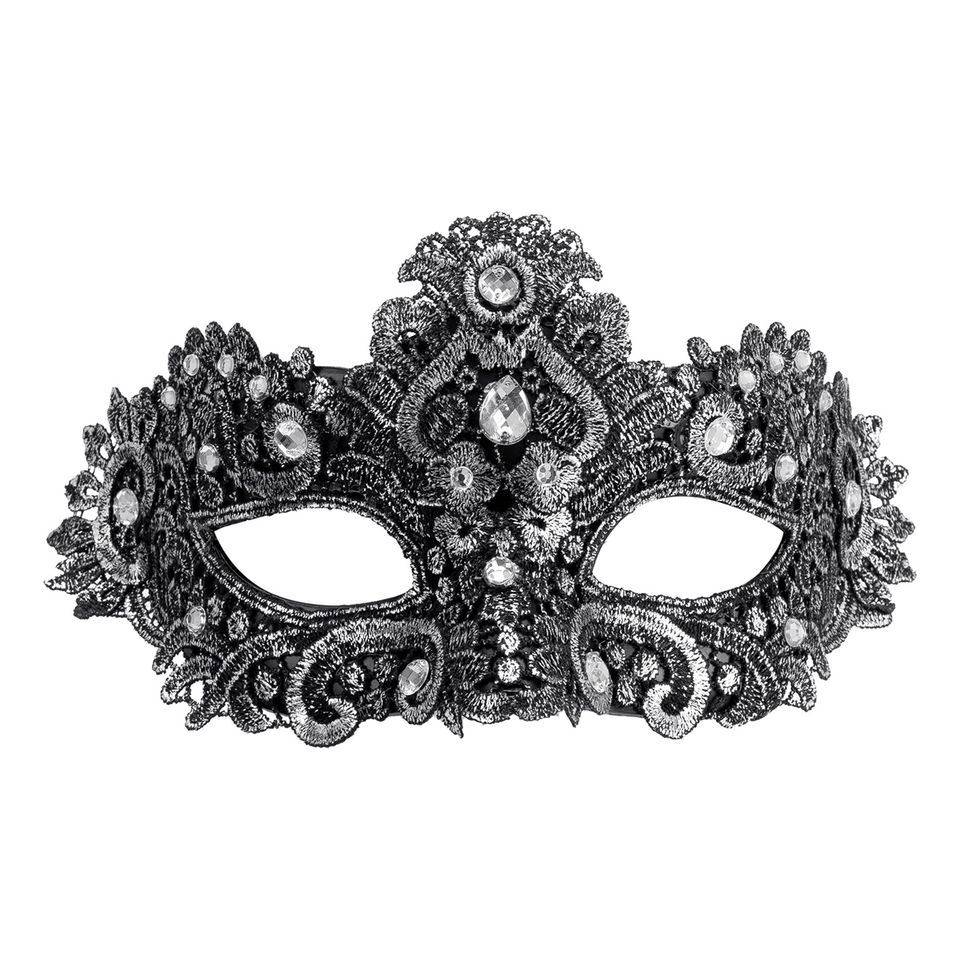 Ögonmask Strass Silver från Widmann