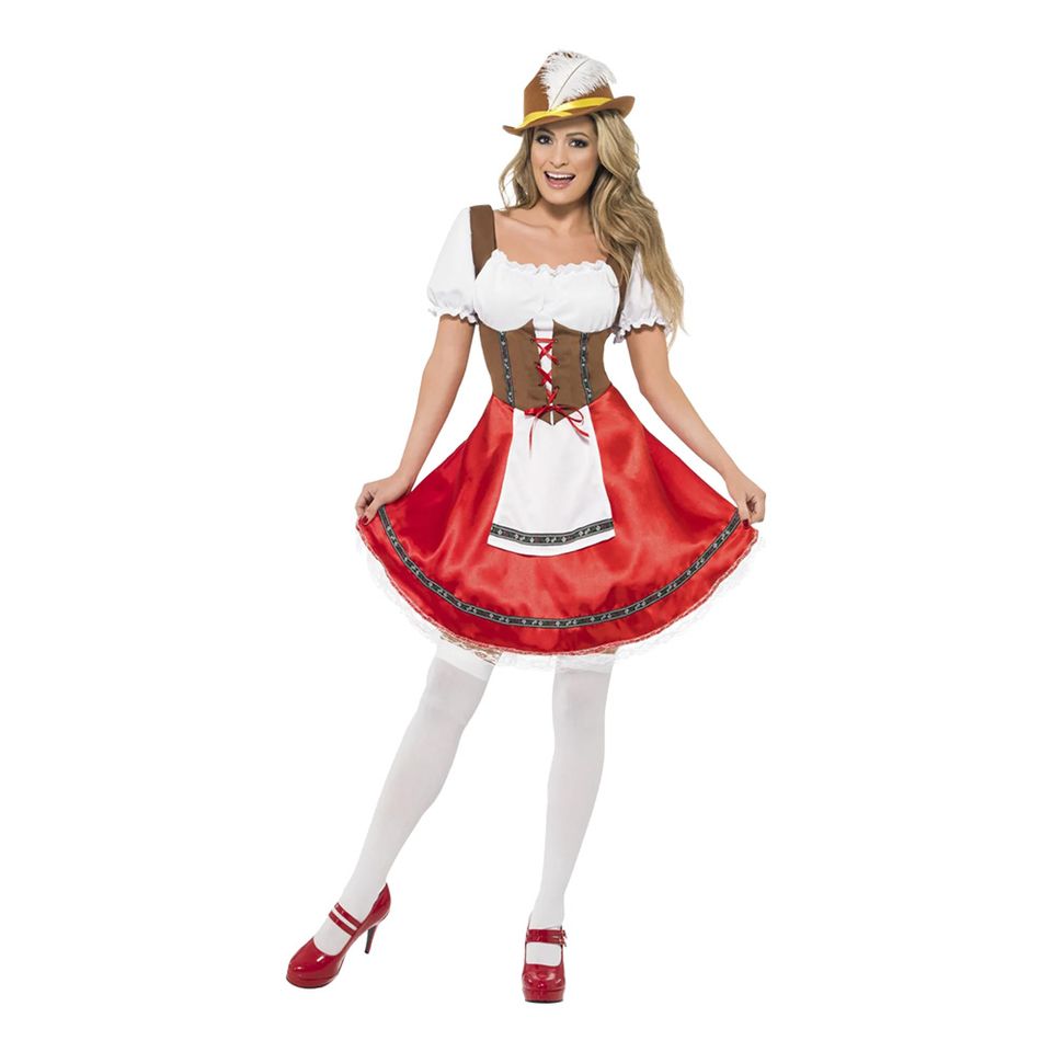 Oktoberfest Klänning Vit/Röd Maskeraddräkt från Rubies Costumes
