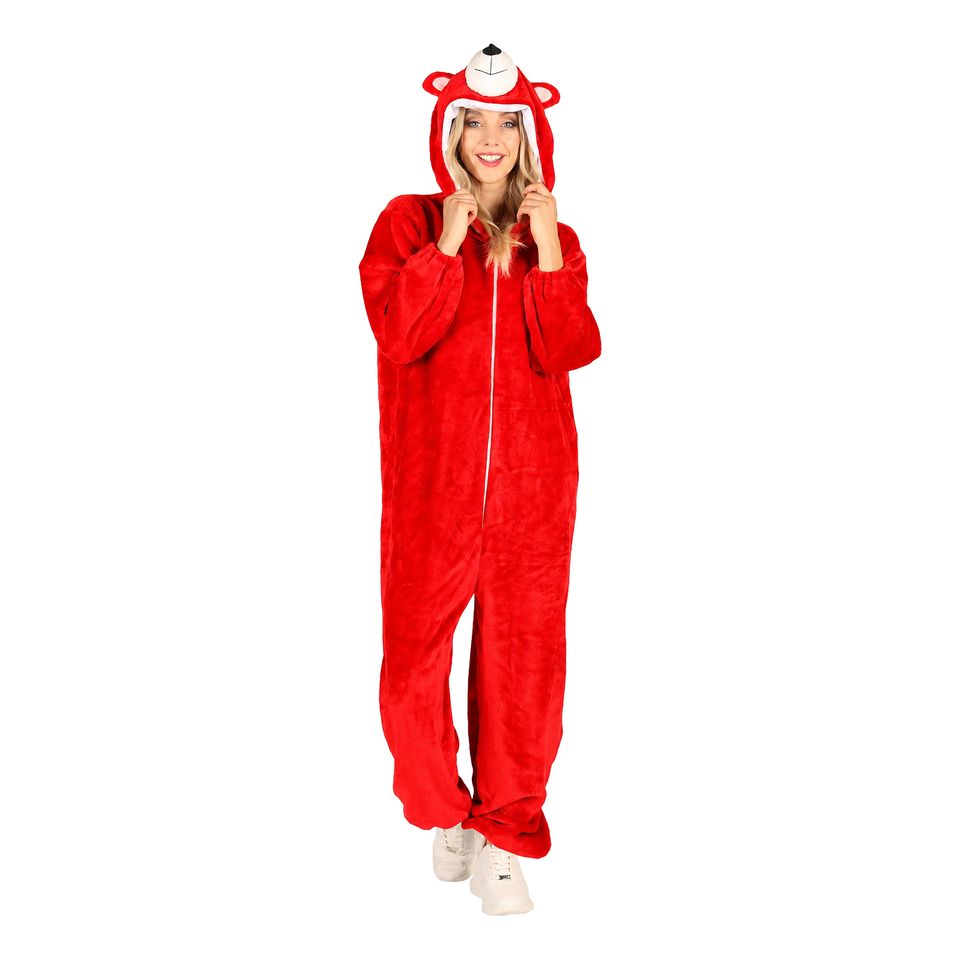 Onesie Röd Björn Maskeraddräkt från Thetru B.V.