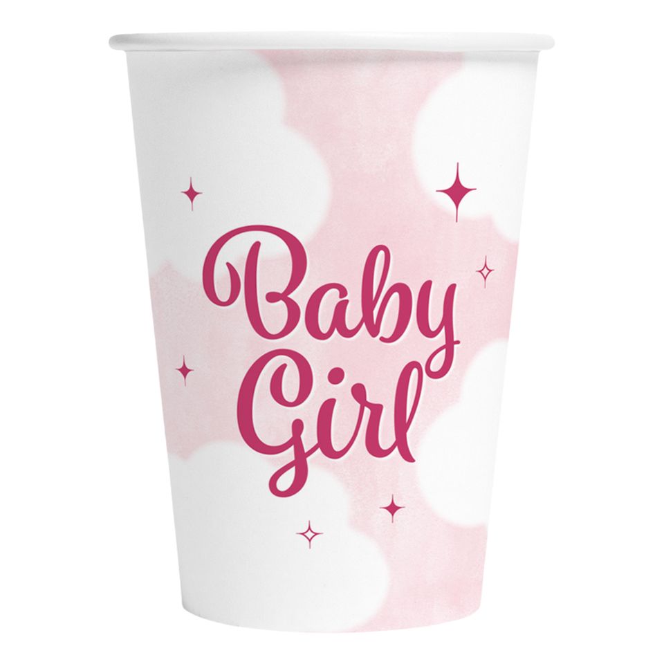 Pappersmuggar Baby Girl - 8-pack från Globos Europe