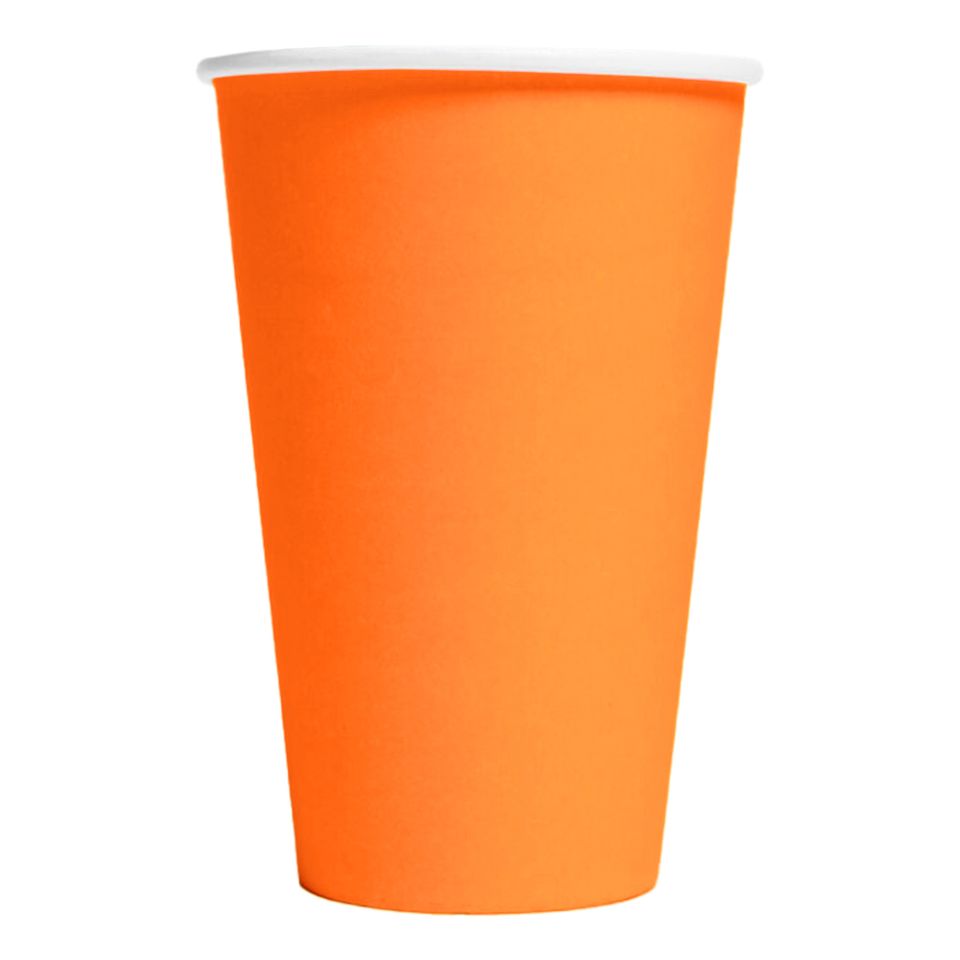 Pappersmuggar Orange Stora - 10-pack från Globos Europe