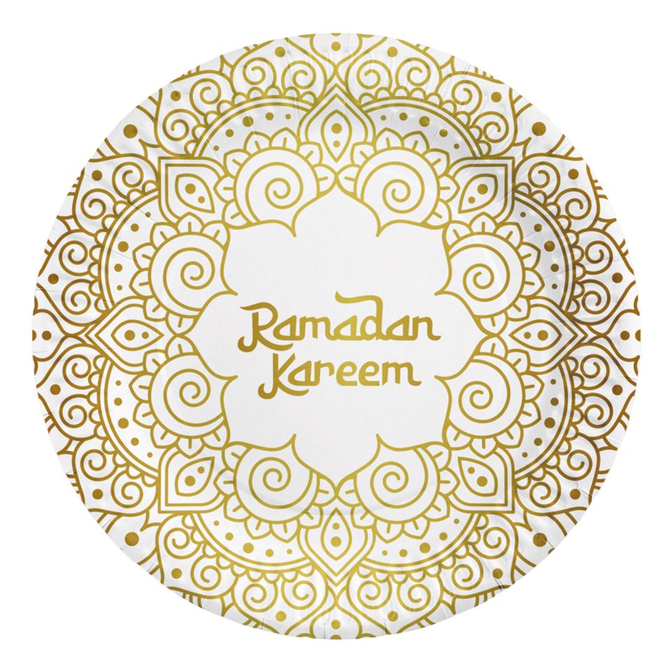 Papperstallrikar Ramadan Kareem - 8-pack från Globos Europe