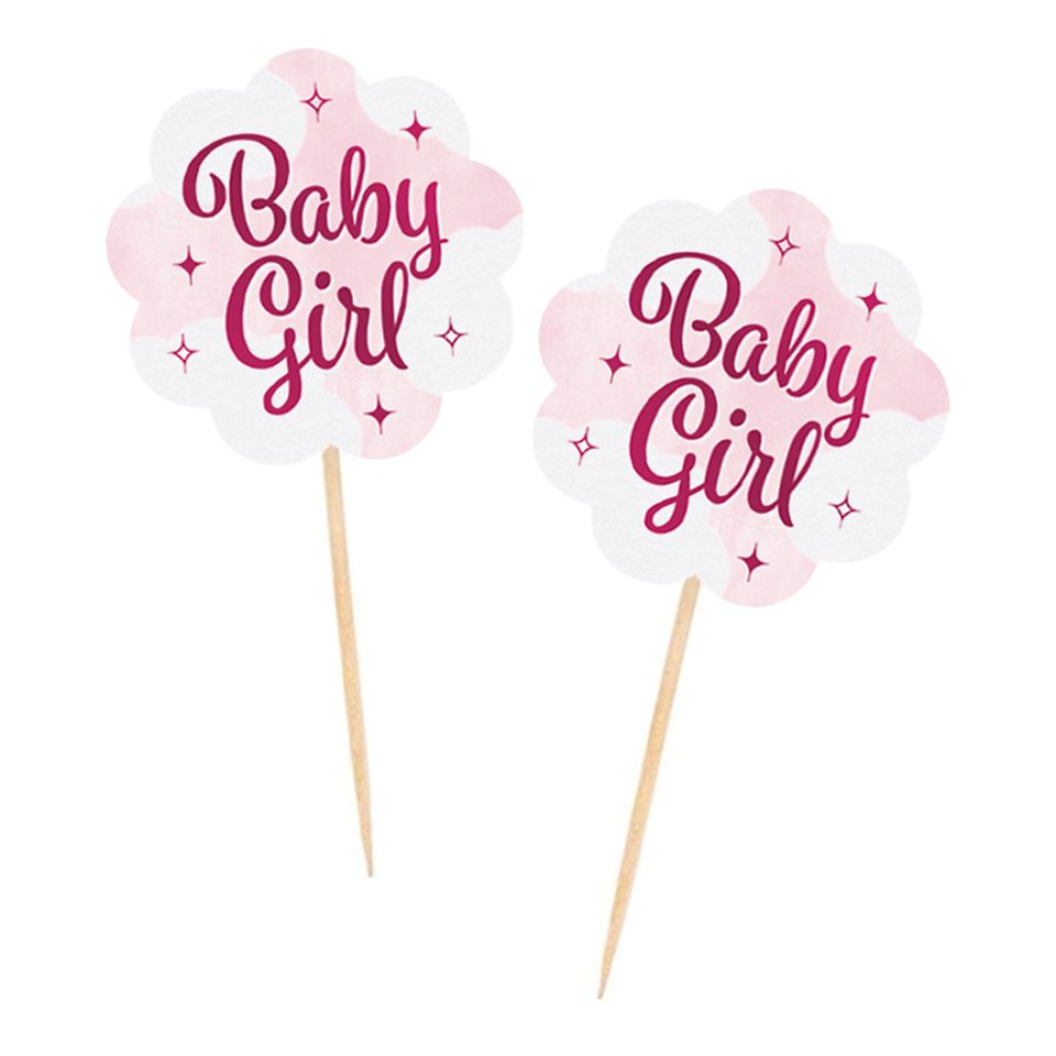 Partypicks Baby Girl - 12-pack från Globos Europe