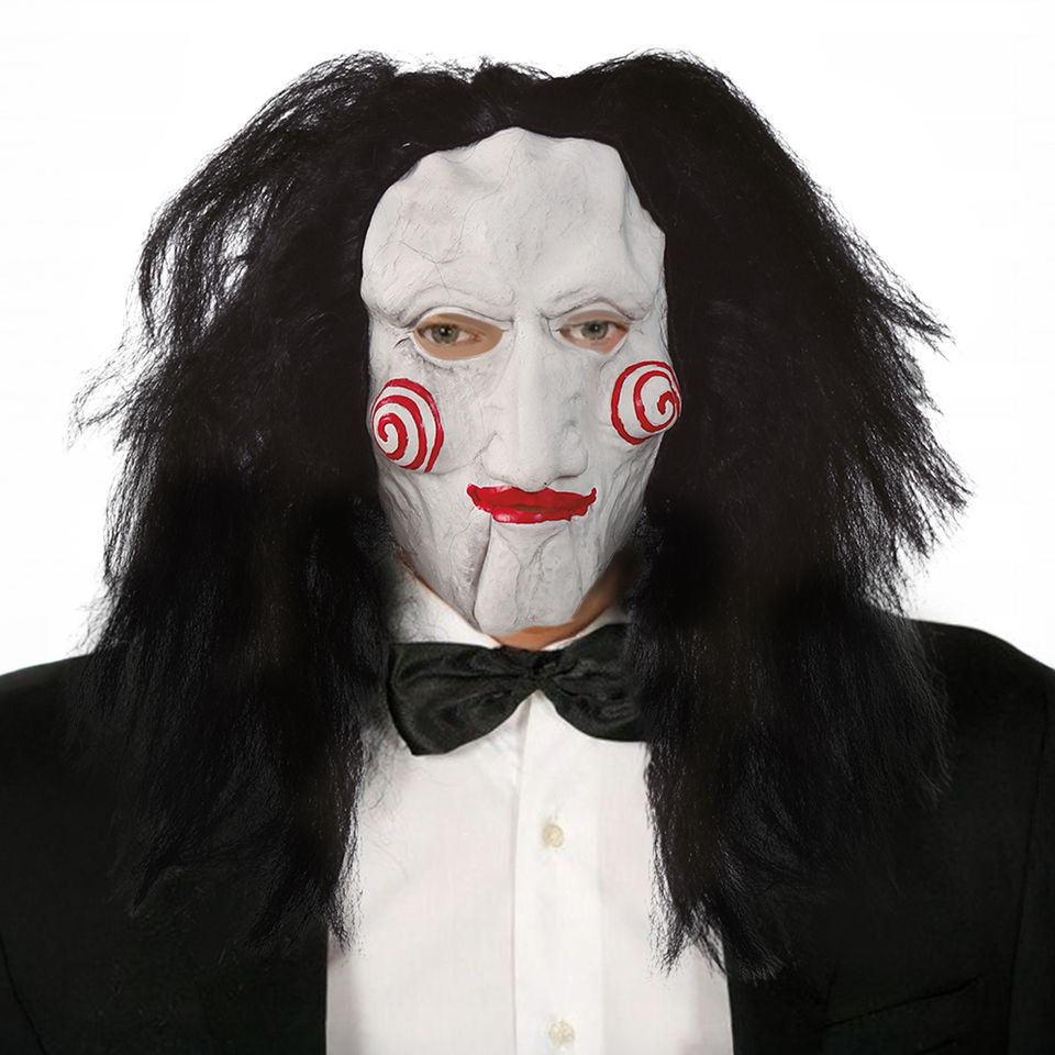Skräckdocka Latexmask med Hår från Fiestas Guirca