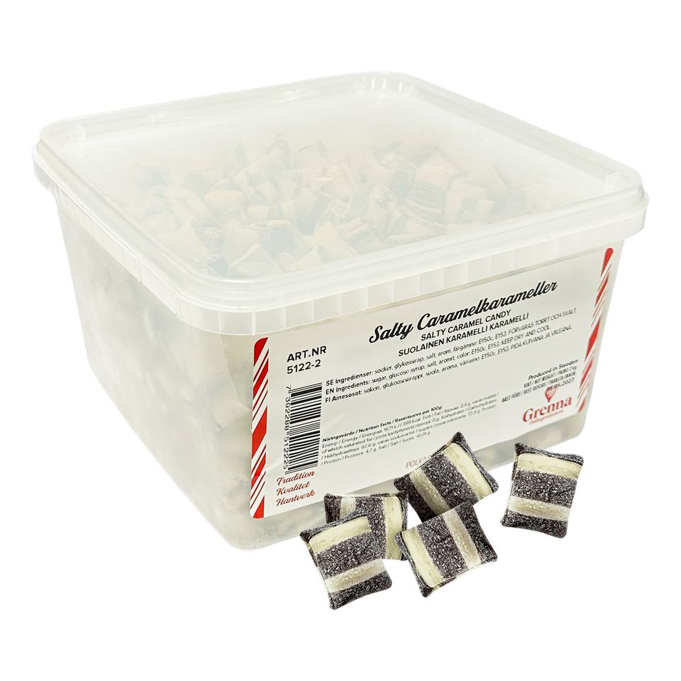 Grenna Salty Caramel Storpack - 2 kg från ERT Godis Bulk