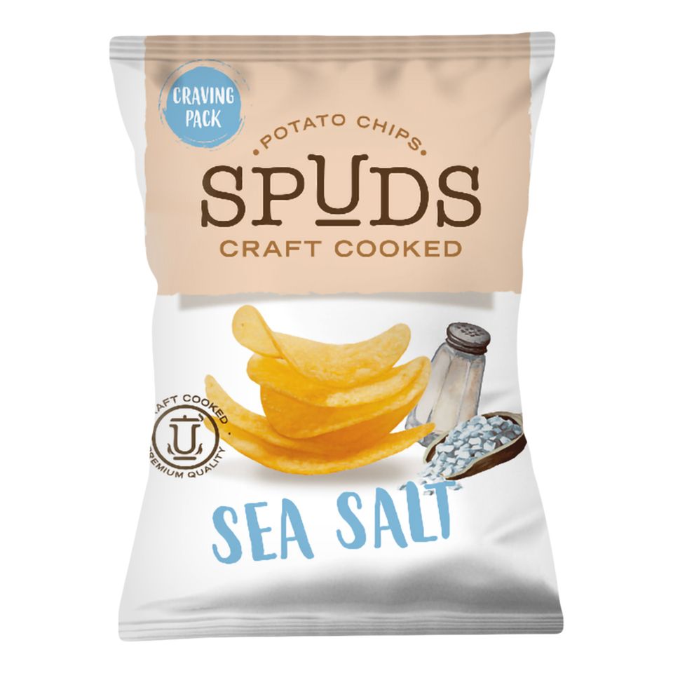 Spuds Craft Cooked Chips Sea Salt - 145 g från Coopers Candy