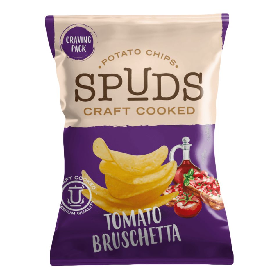 Spuds Craft Cooked Tomato & Bruschetta - 145 g från Coopers Candy