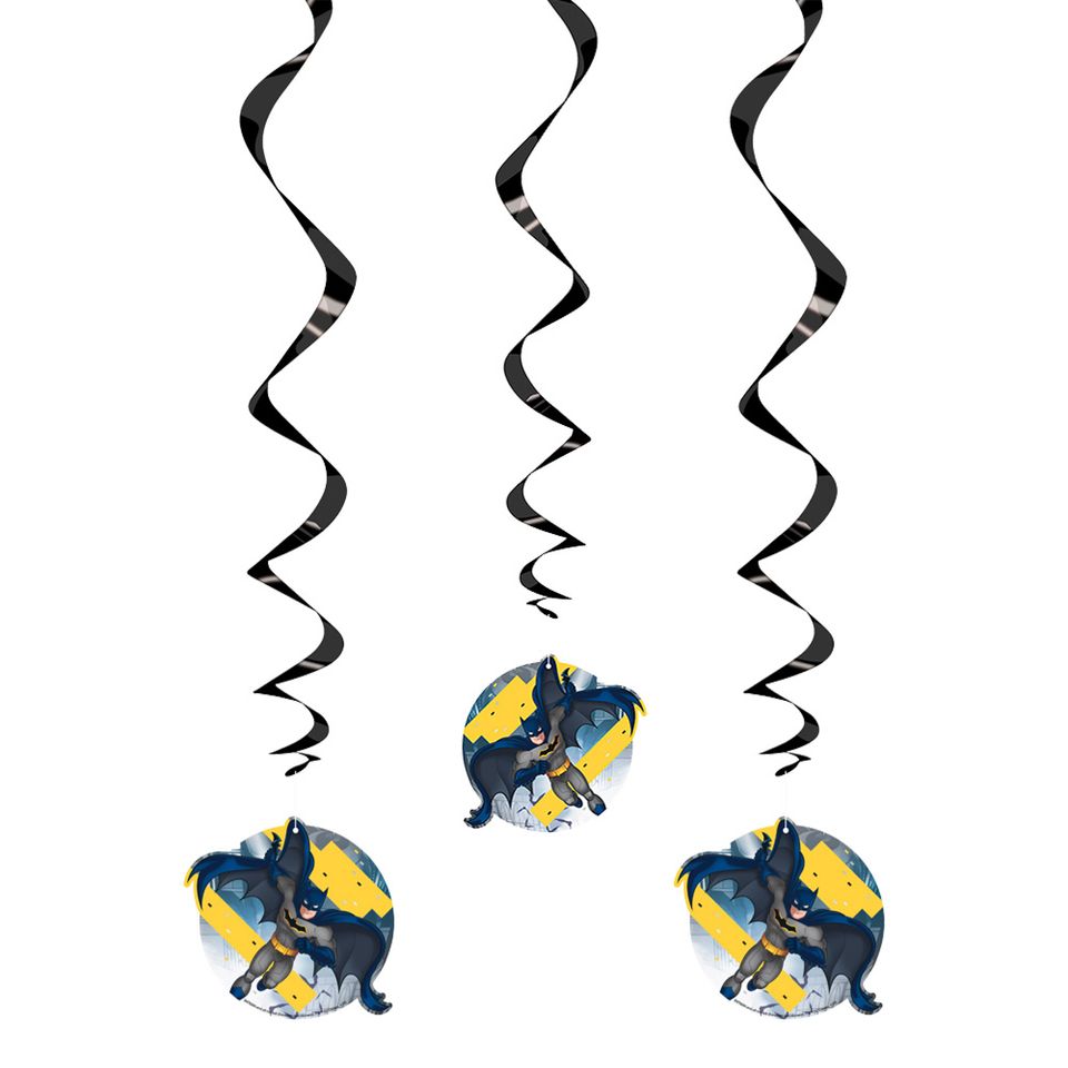 Swirls Batman Hängande Dekoration - 3-pack från Unique Party