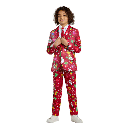 Suitmeister Boys Christmas Red Icons Light Up Dress