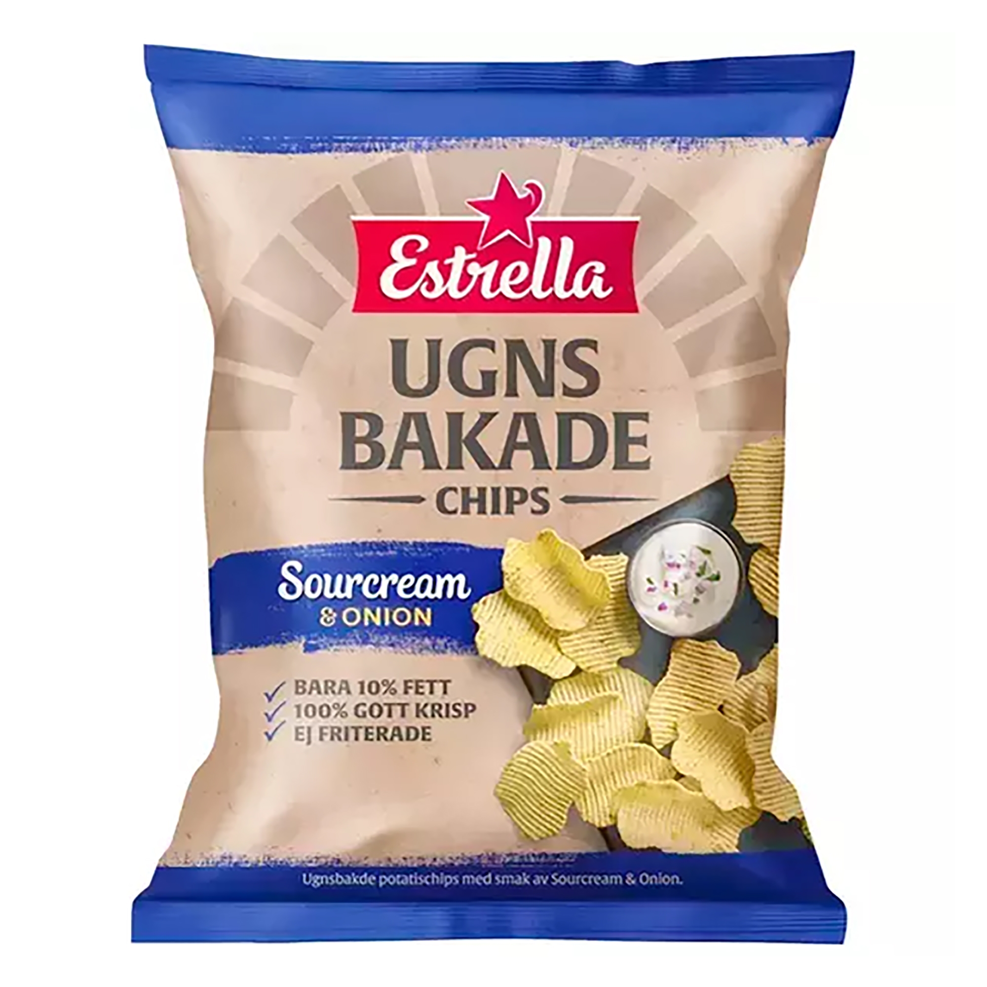 Estrella Ugnsbakade Chips Sourcream & Onion 125g